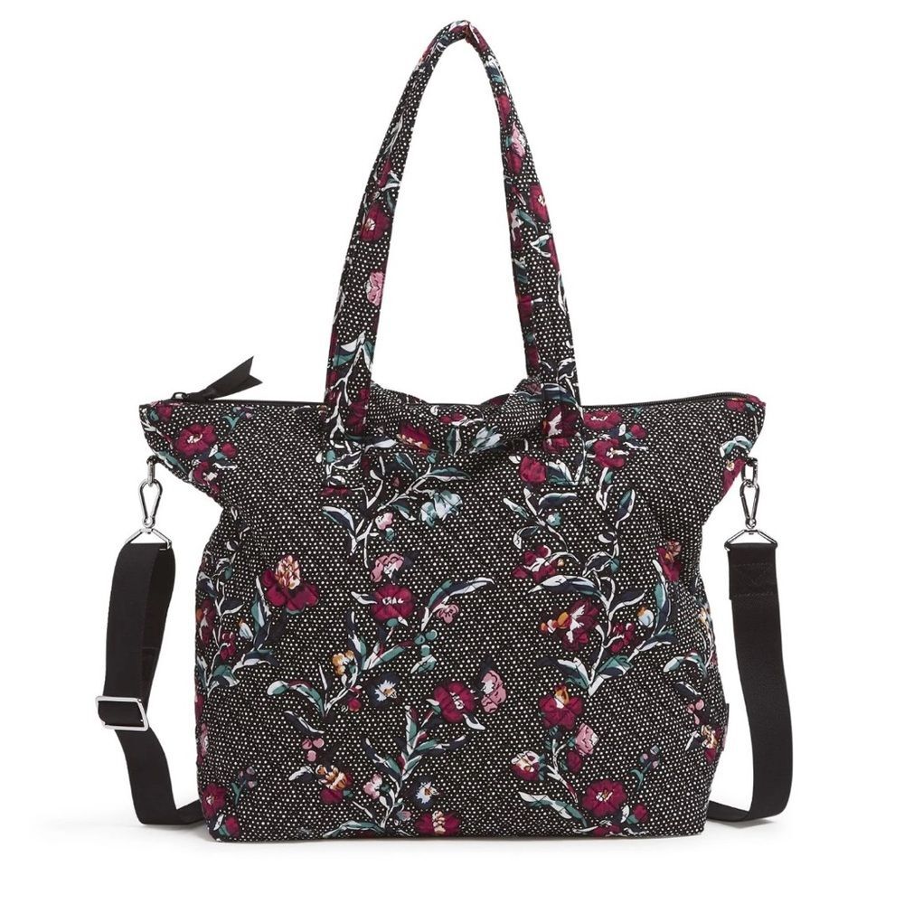Vera Bradley Slouchy Tote in Perennials Noir Dot